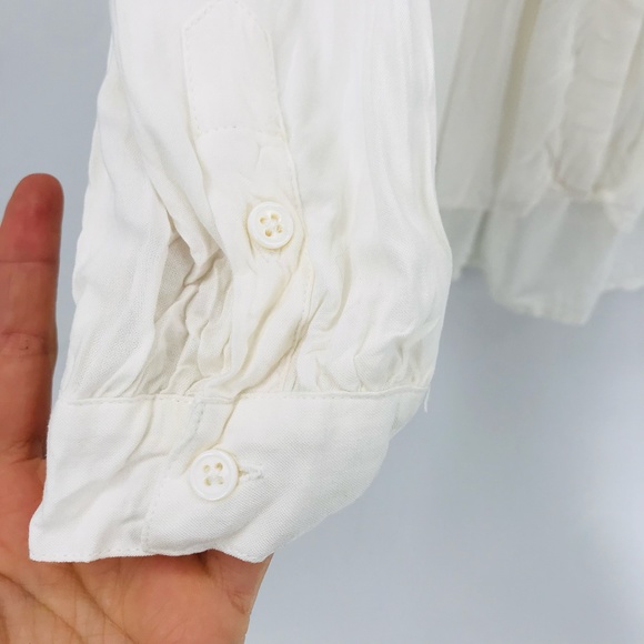 Sundance Long Sleeve Button Down White Size XS - Picture 7 of 8